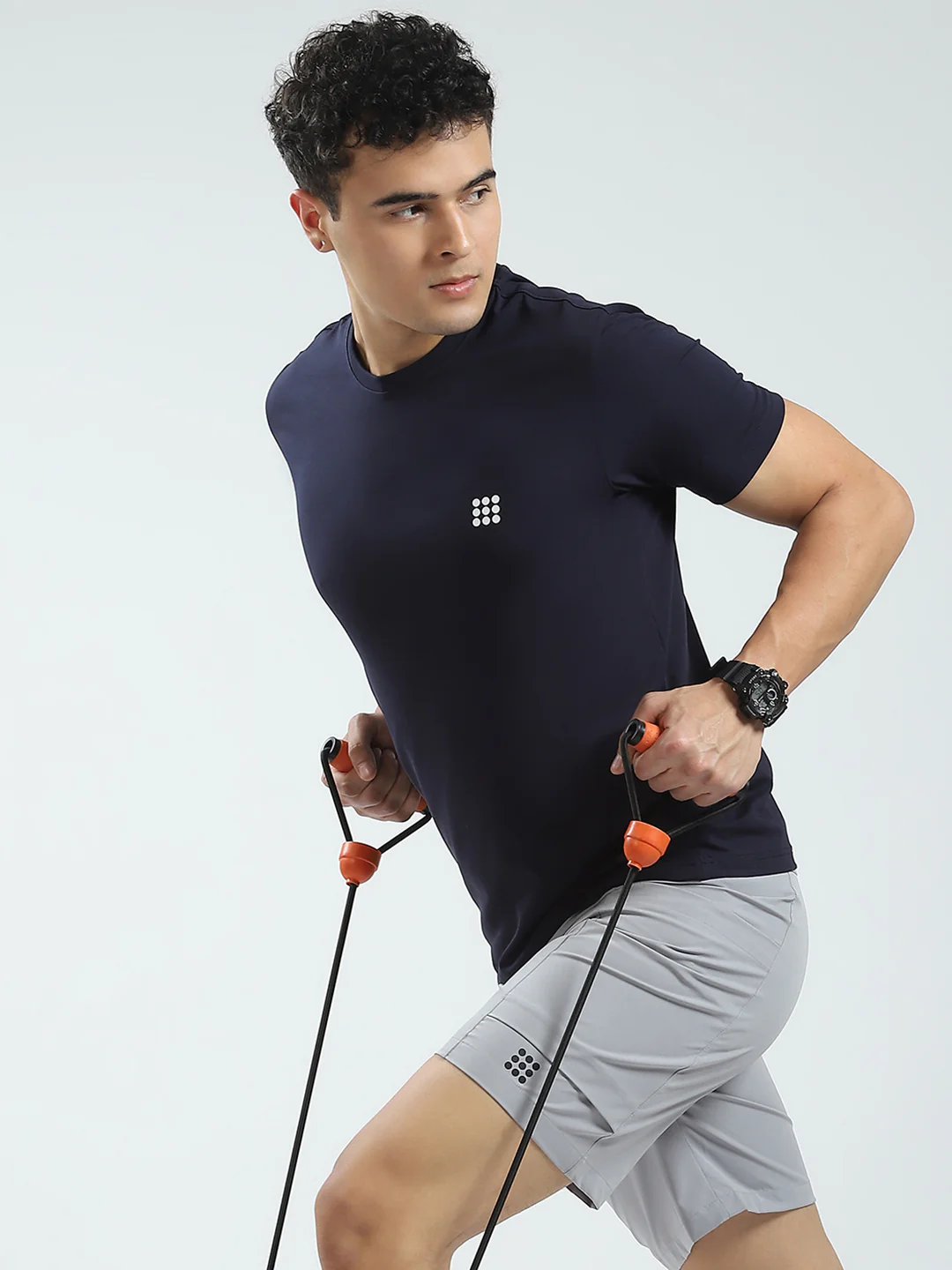 Rock.it Men Navy Blue Solid Round Neck Half Sleeve T-Shirt - Image 6