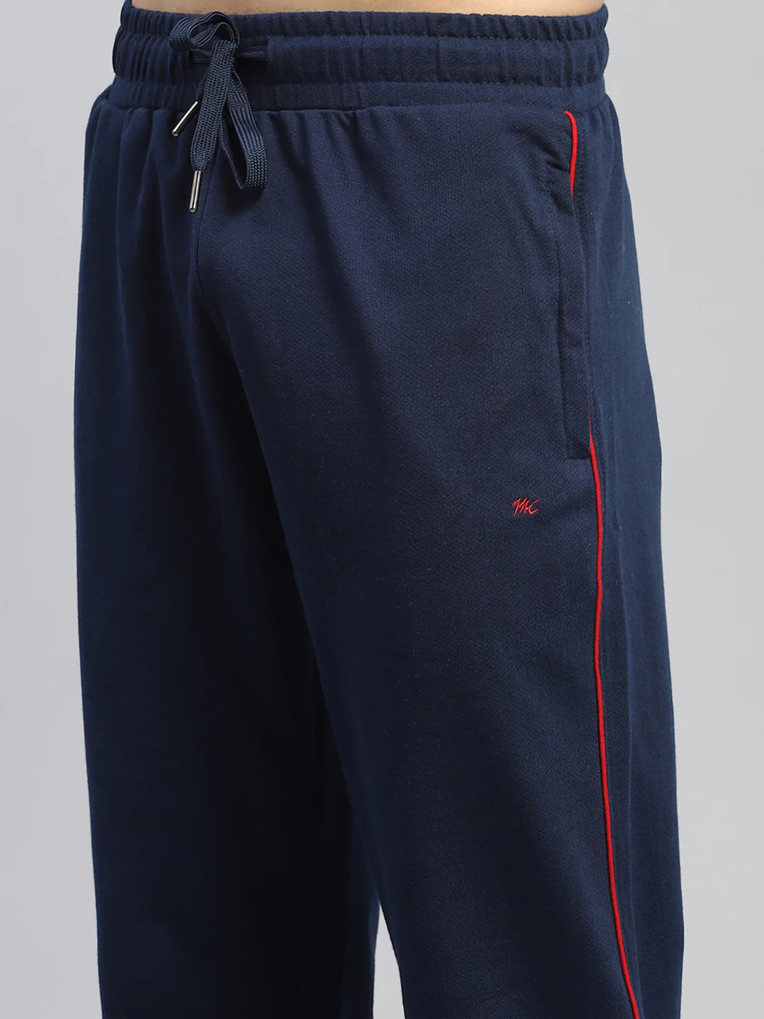 Men Navy Blue Stripe Collar Full Sleeve Winter Tracksuit - Image 8