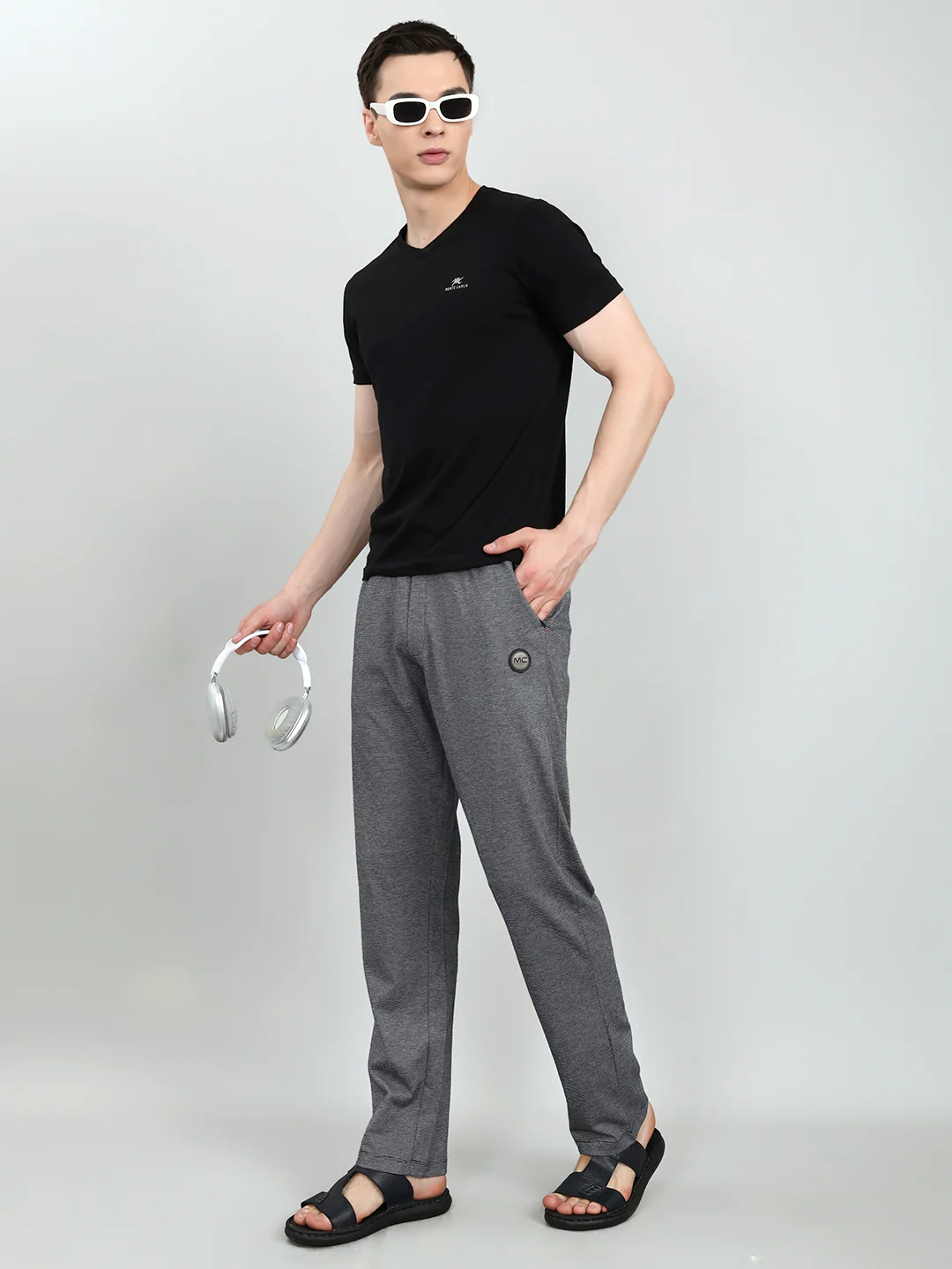 Men Navy Blue Stripe Regular Fit Lower - Image 6