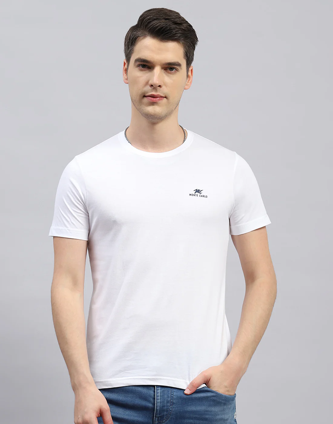 Men Navy Blue, White & Red Solid Round Neck Half Sleeve T-Shirt (Pack of 3) - Image 3
