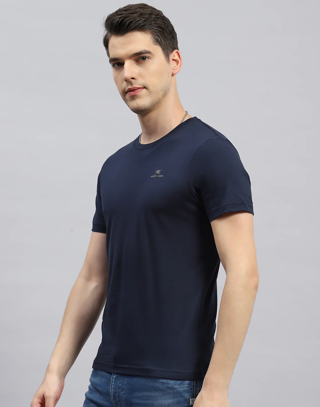 Men Navy Blue, White & Red Solid Round Neck Half Sleeve T-Shirt (Pack of 3) - Image 7