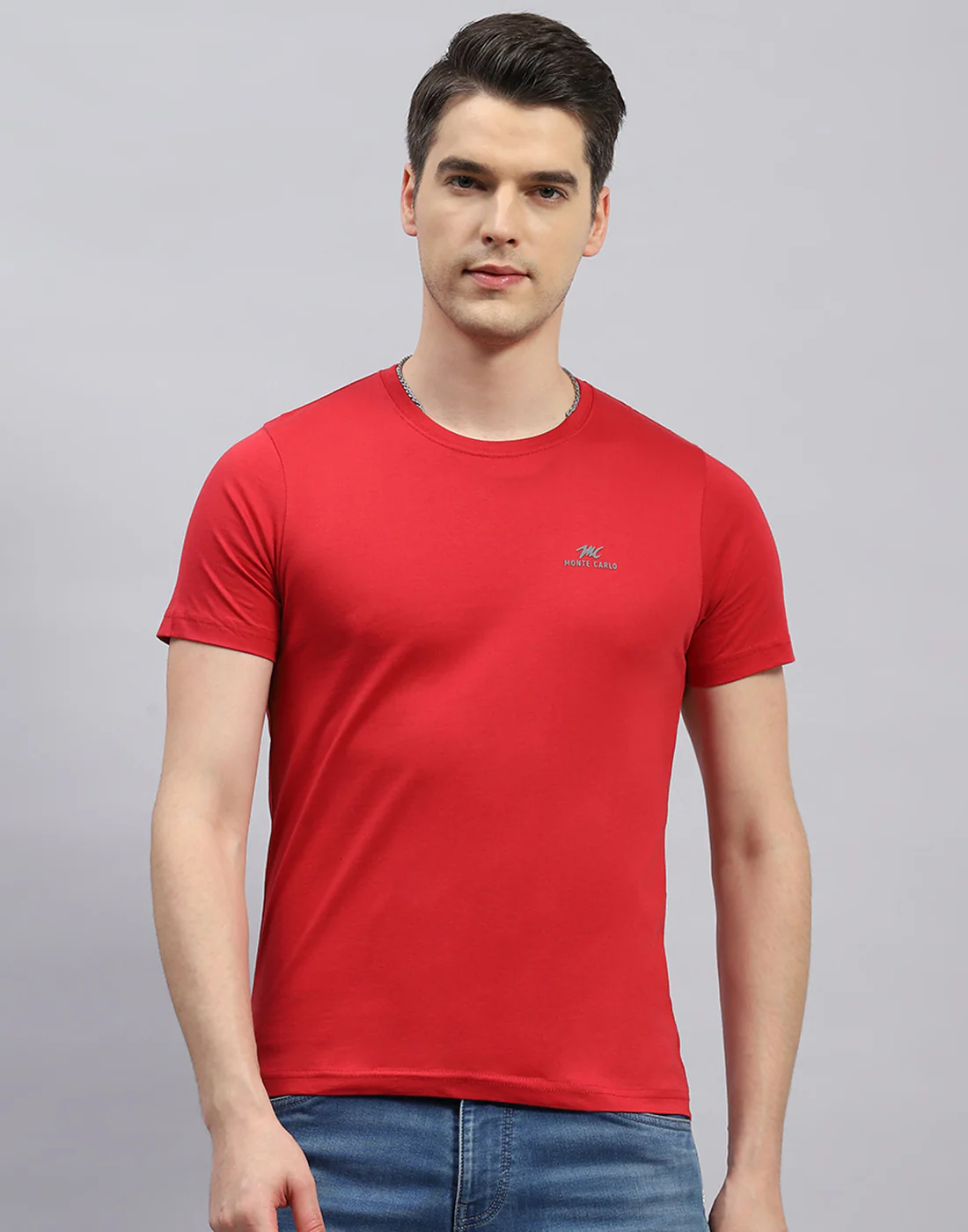 Men Navy Blue, White & Red Solid Round Neck Half Sleeve T-Shirt (Pack of 3) - Image 9