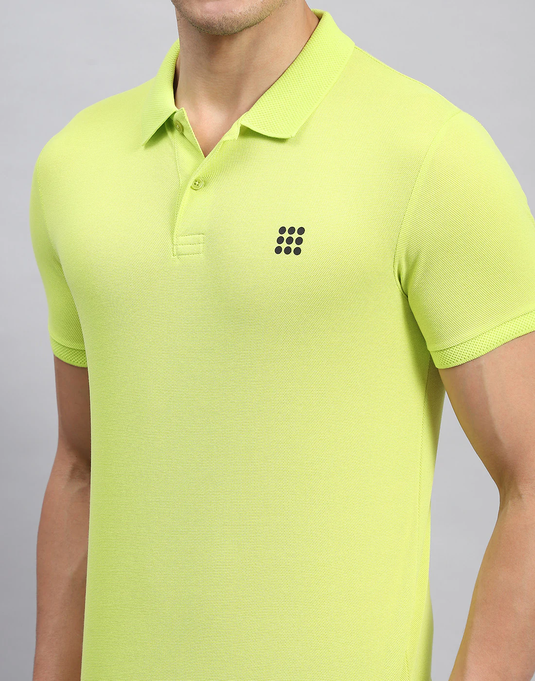 Rock.it Men Neon Green Solid Collar Half Sleeve T-Shirt - Image 6