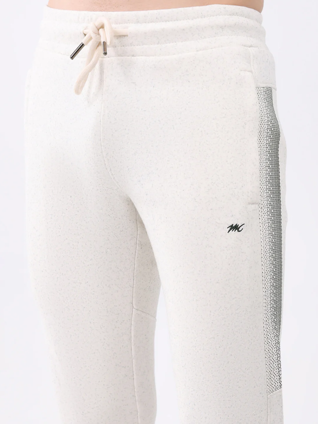 Men Off White Printed Collar Full Sleeve Winter Tracksuit - Image 9