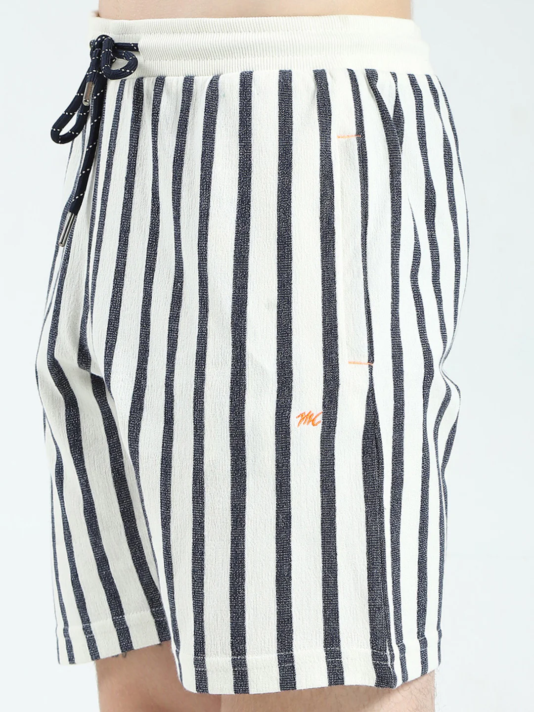 Men Off White Printed Collar Half Sleeve Bermuda Set - Image 8
