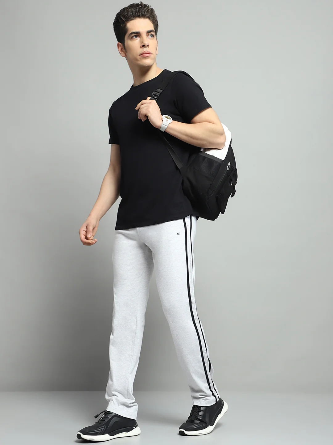 Men Off White Solid Regular Fit Lower - Image 2