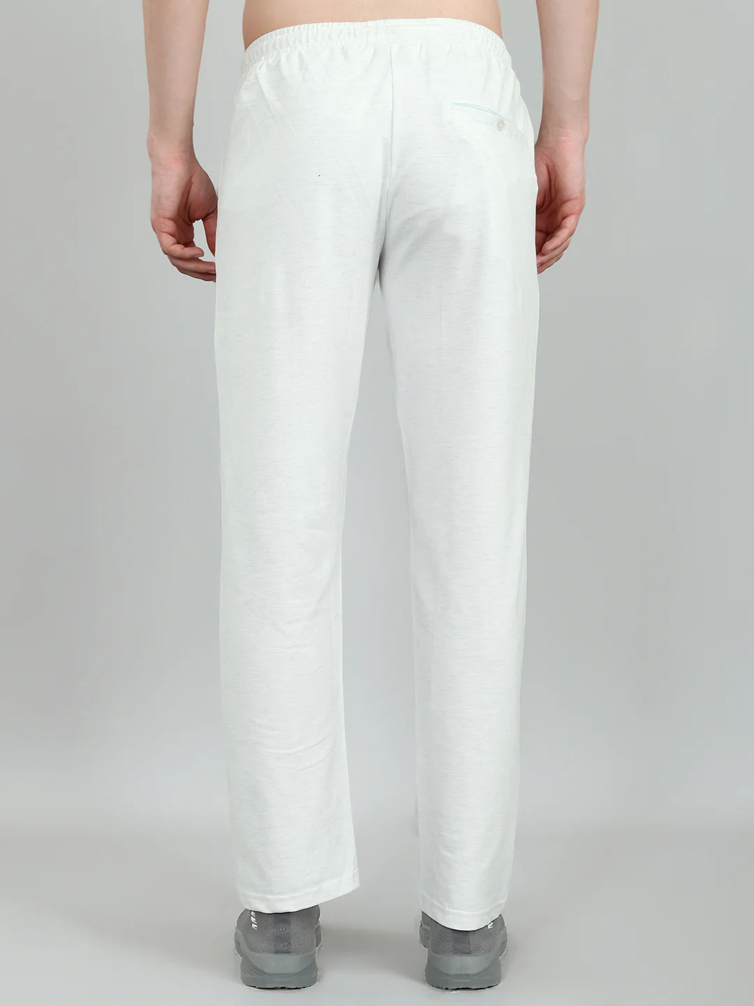 Men Off White Solid Regular Fit Lower - Image 6