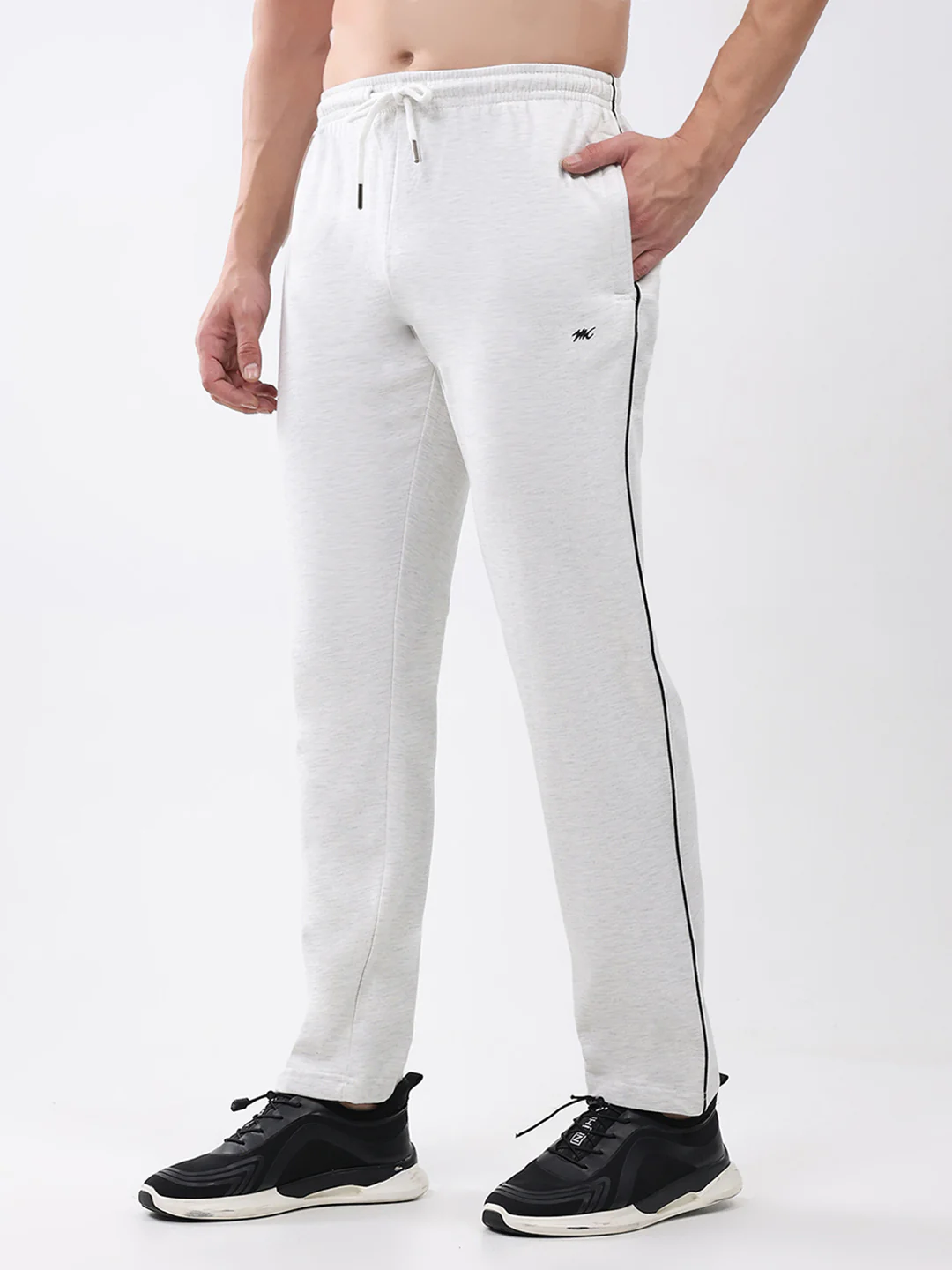 Men Off White Solid Regular Fit Winter Lower - Image 3