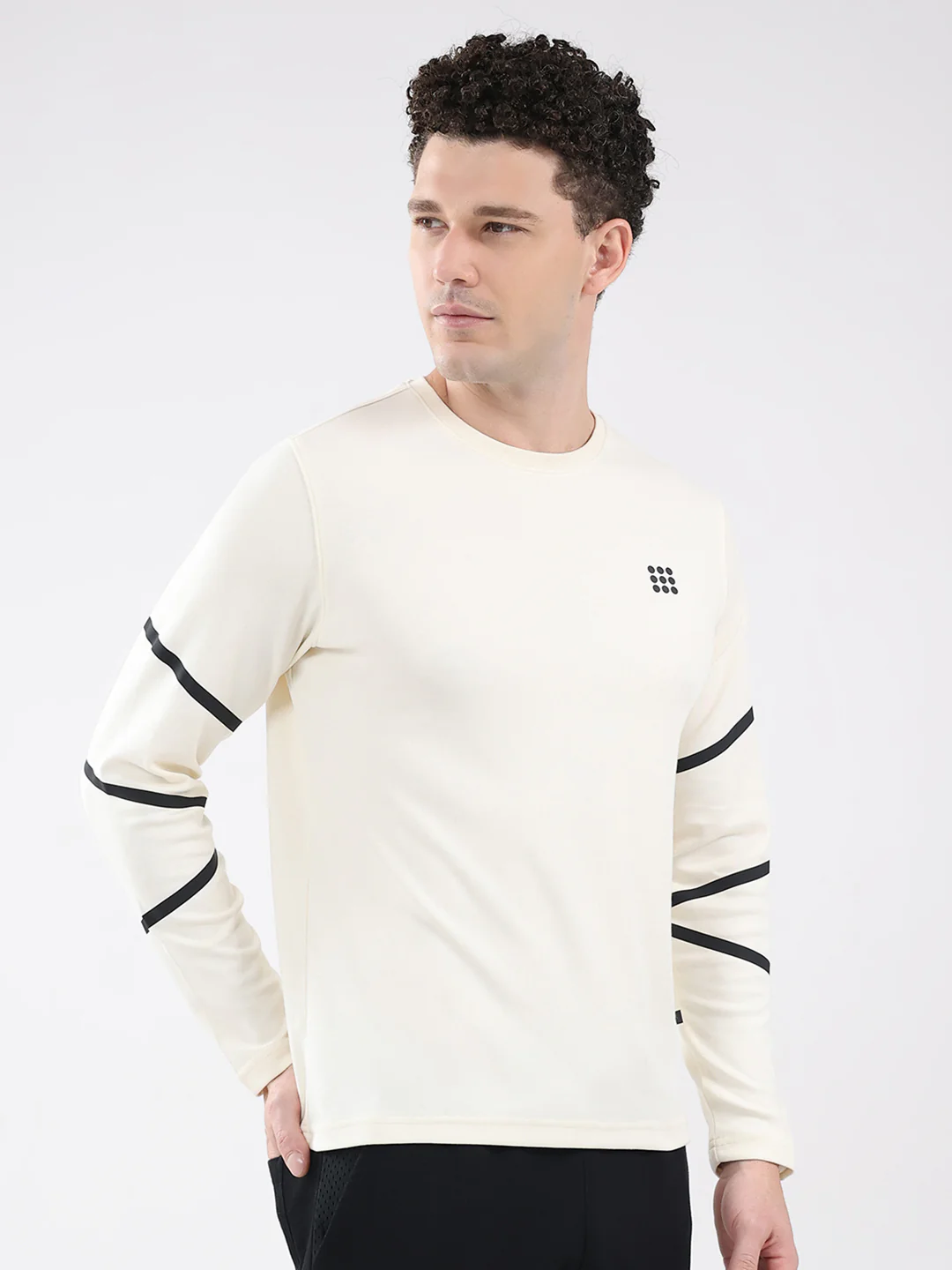 Rock.it Men Off White Solid Round Neck Full Sleeve Winter T-Shirt - Image 4