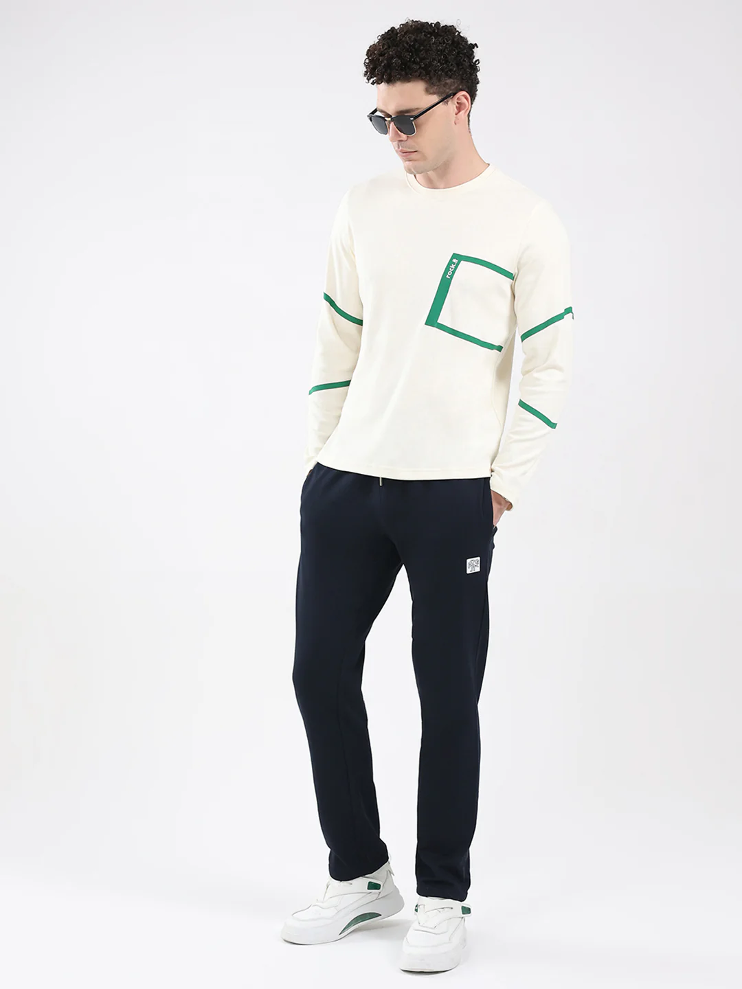 Rock.it Men Off White Solid Round Neck Full Sleeve Winter T-Shirt - Image 2