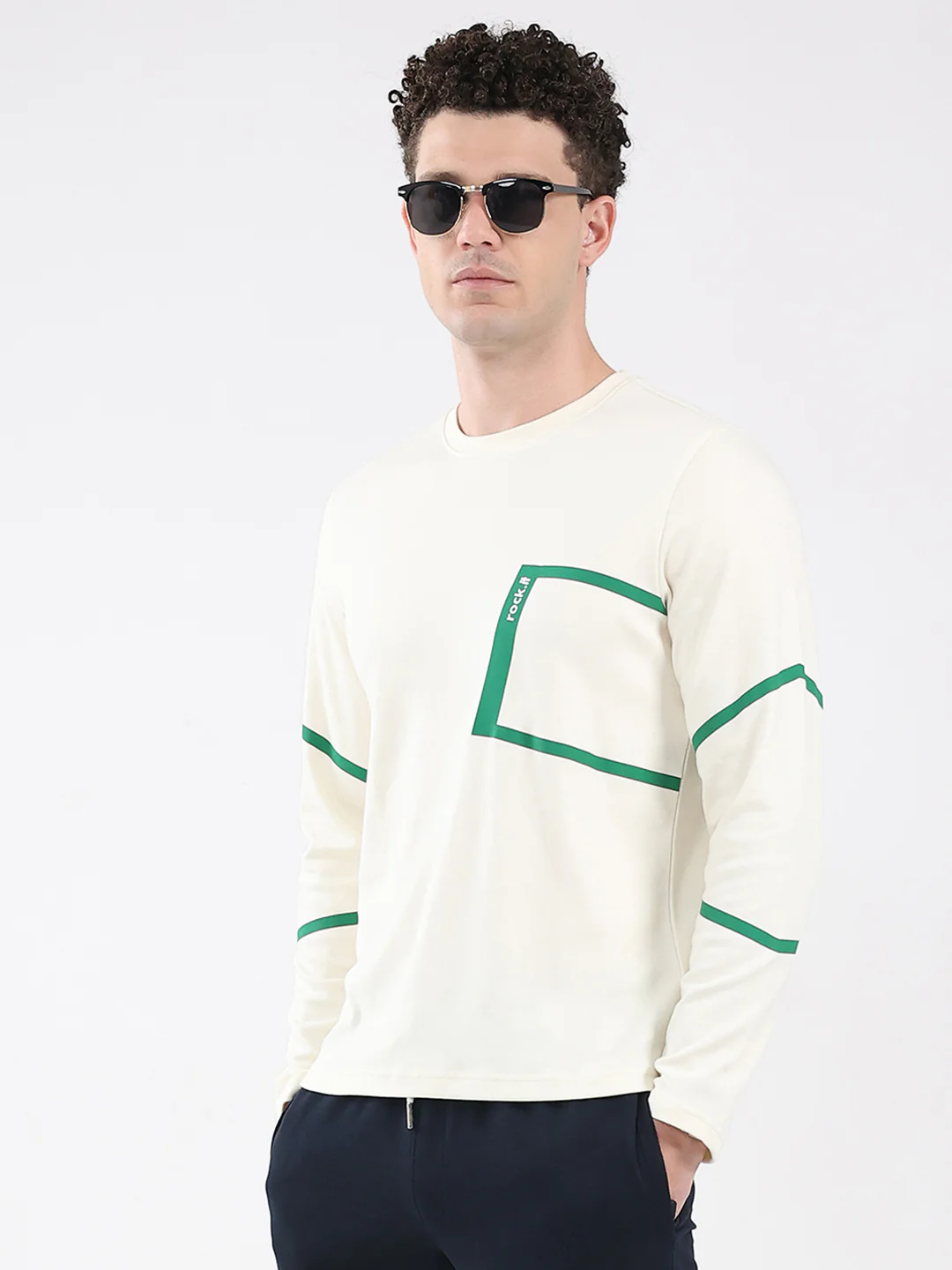 Rock.it Men Off White Solid Round Neck Full Sleeve Winter T-Shirt - Image 6