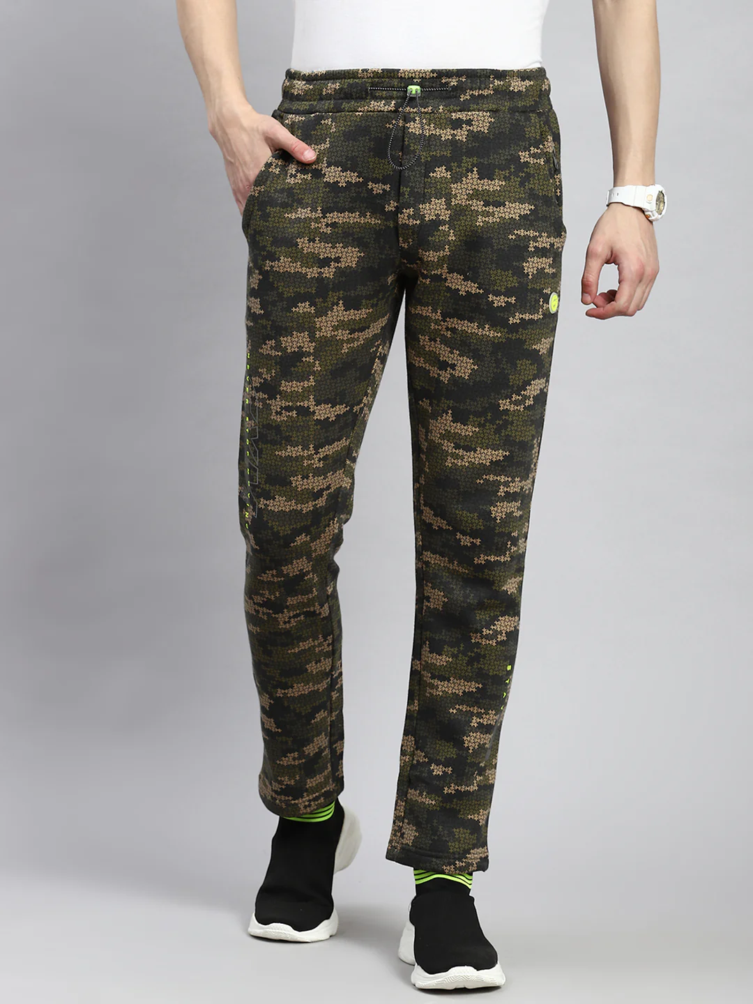 Men Olive Jaquard Winter Lower - Image 2