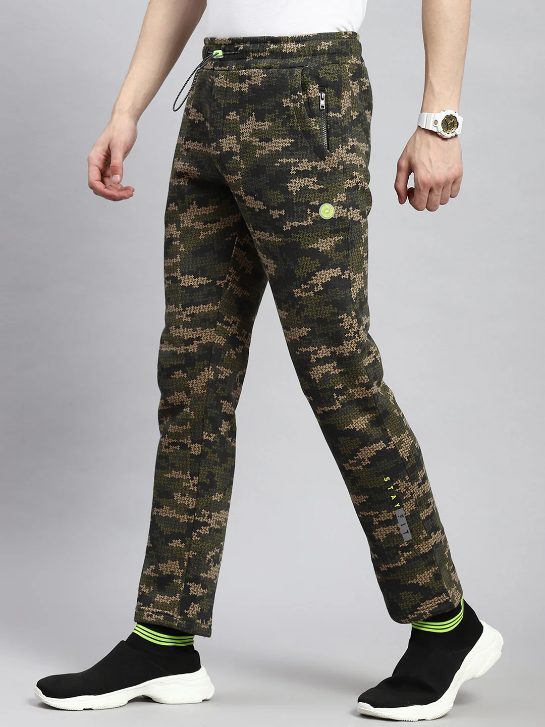 Men Olive Jaquard Winter Lower - Image 4