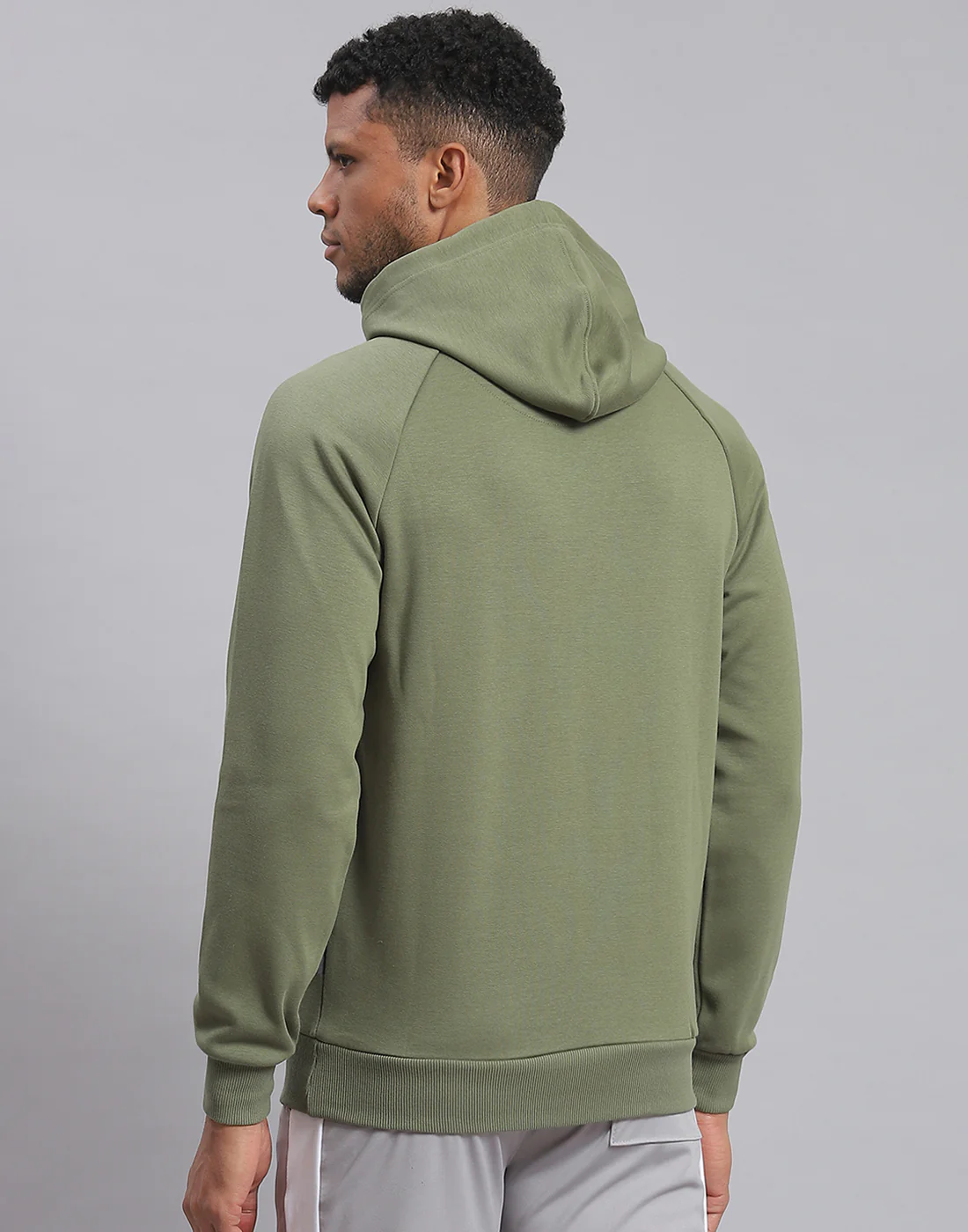 Rock.it Men Olive Printed Hooded Full Sleeve Sweatshirt - Image 6