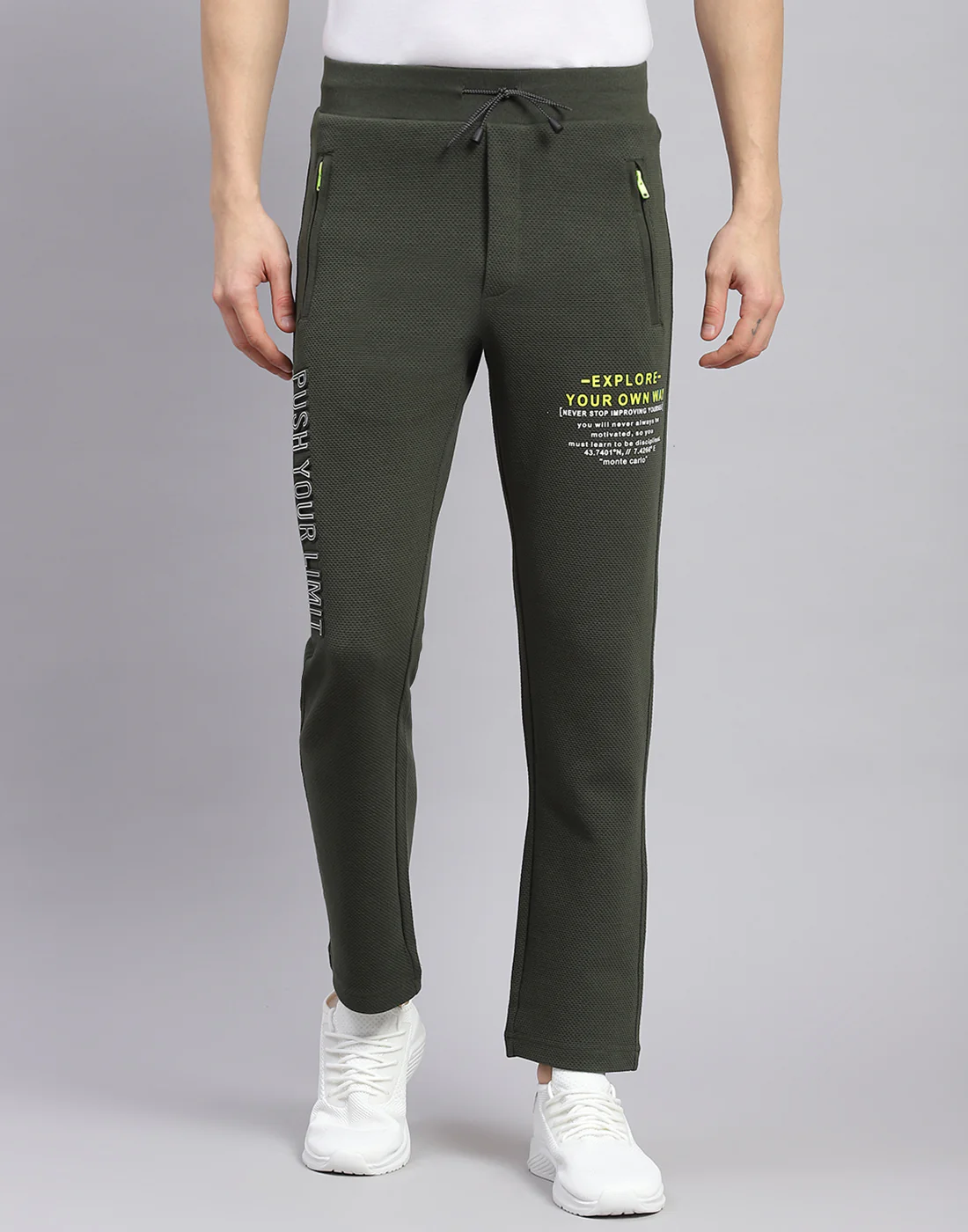 Men Olive Printed Regular Fit Winter Lower - Image 2