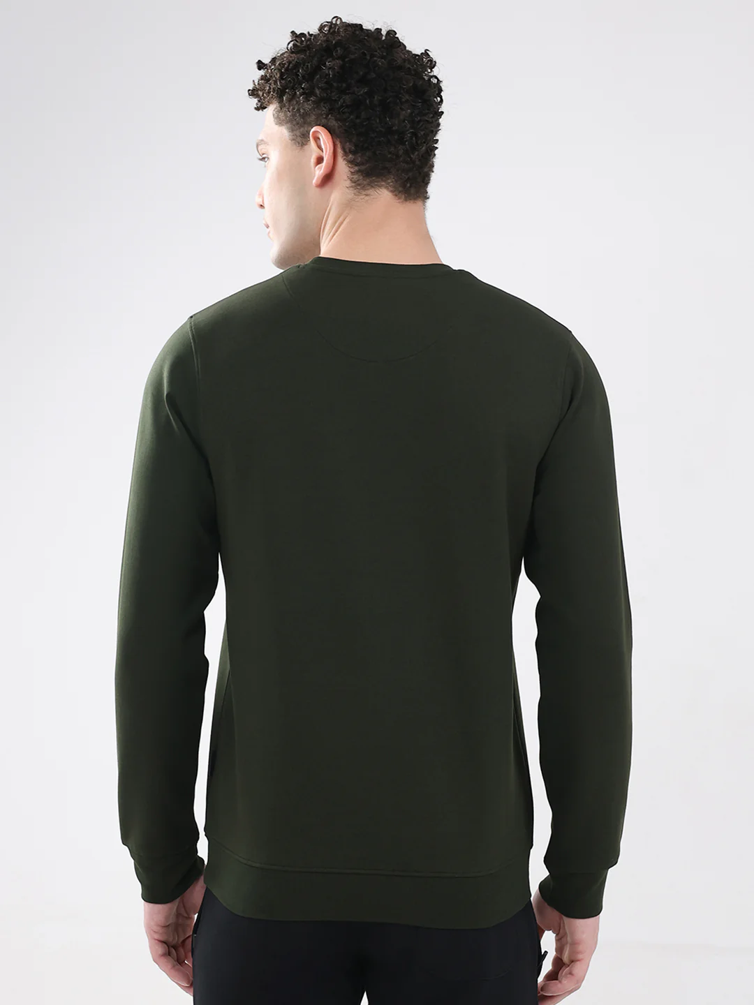 Rock.it Men Olive Printed Round Neck Full Sleeve Sweatshirt - Image 5