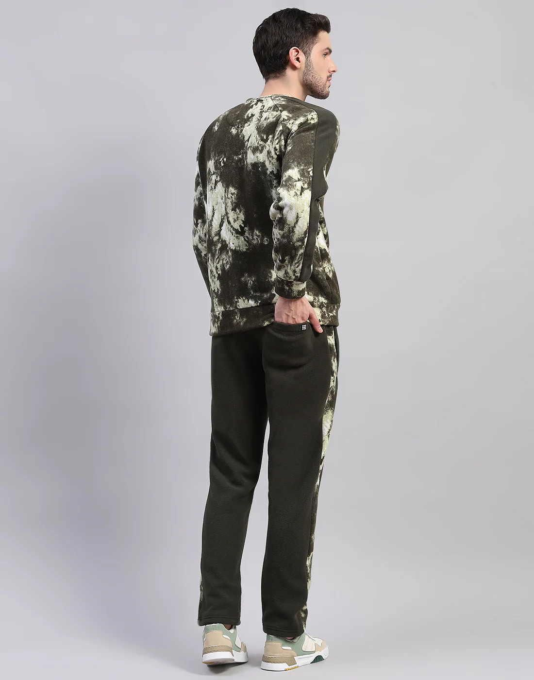 Rock.it Men Olive Printed Round Neck Full Sleeve Tracksuit - Image 6