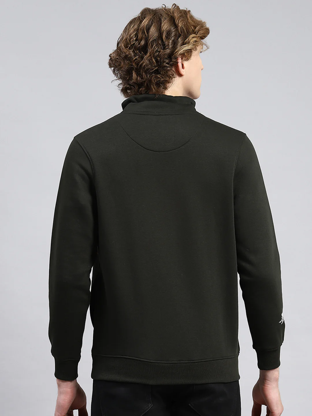 Men Olive Printed Sweatshirt - Image 5