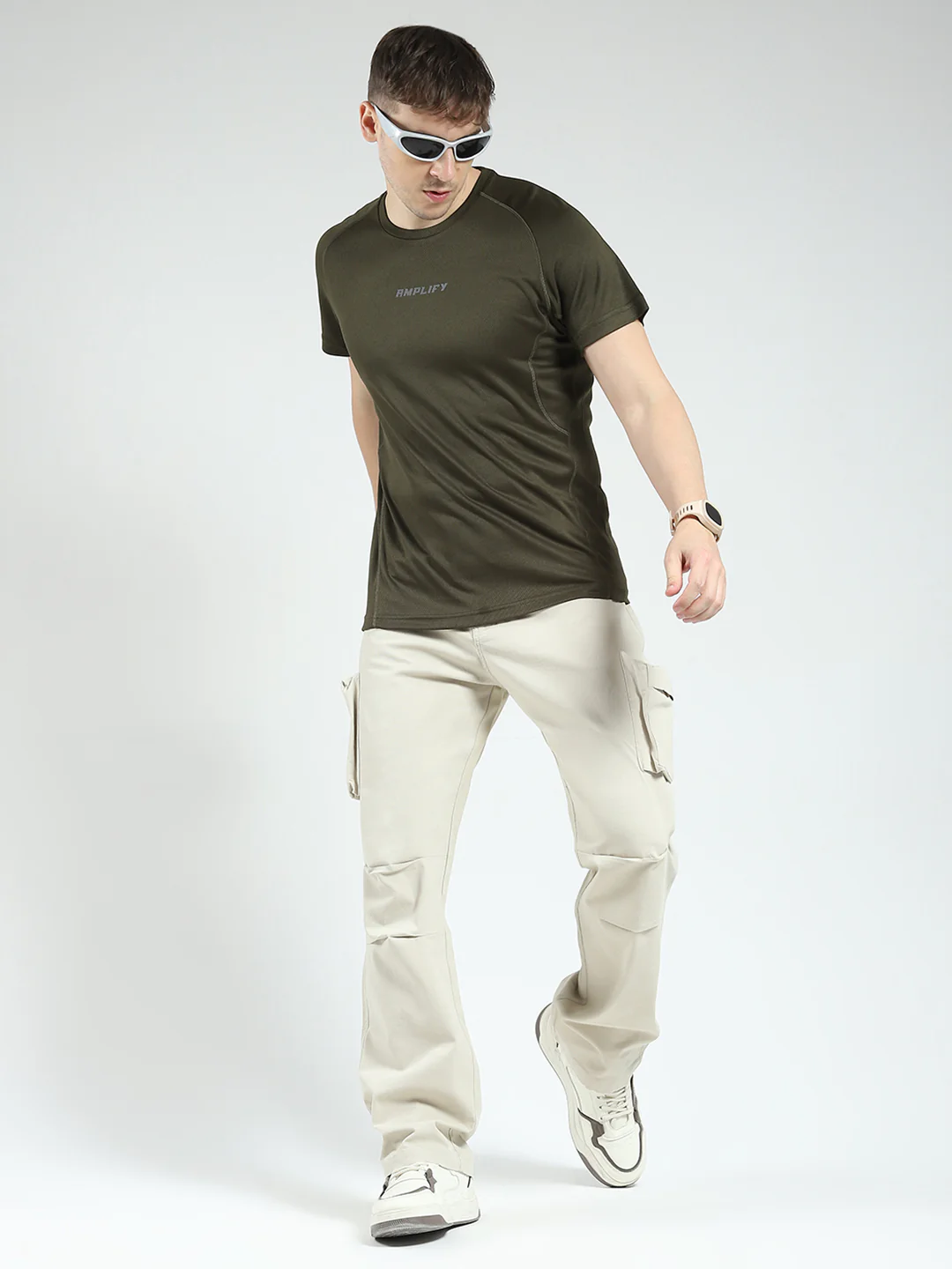 Rock.it Men Olive Printed Round Neck Half Sleeve T-Shirt - Image 2