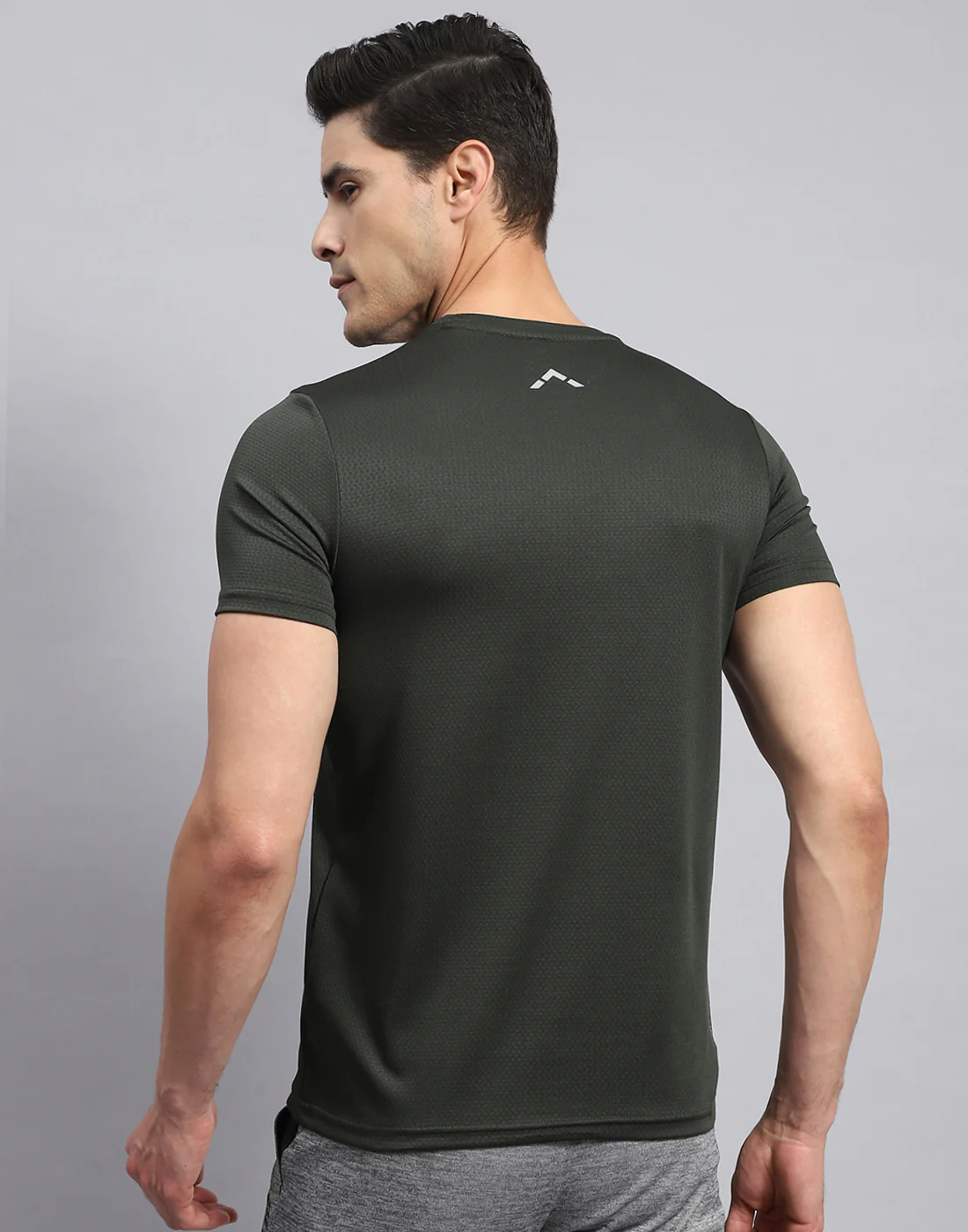 Rock.it Men Olive Self Design Round Neck Half Sleeve T-Shirt - Image 5