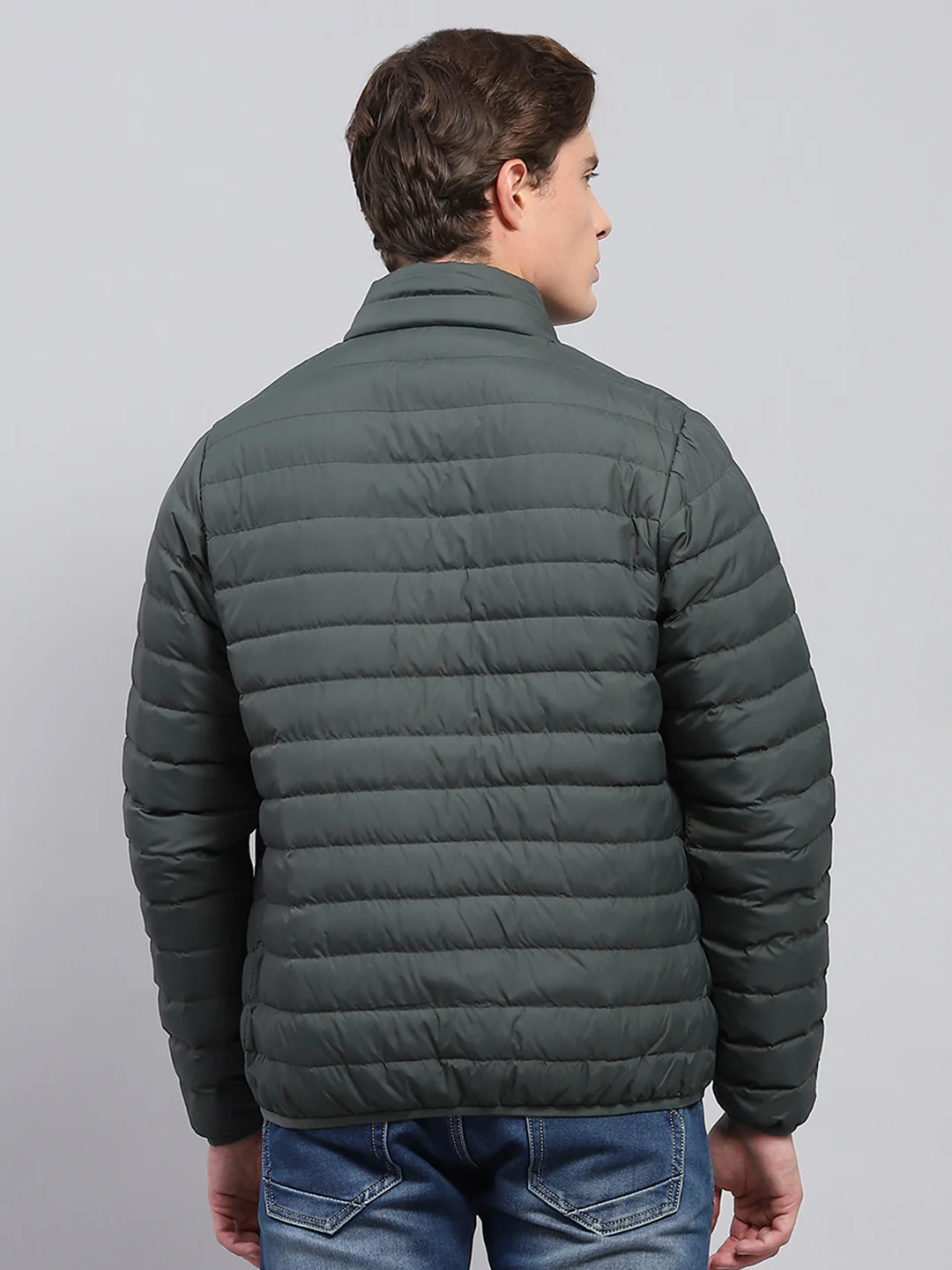 Men Olive Solid Detachable Hood Full Sleeve Jacket - Image 7