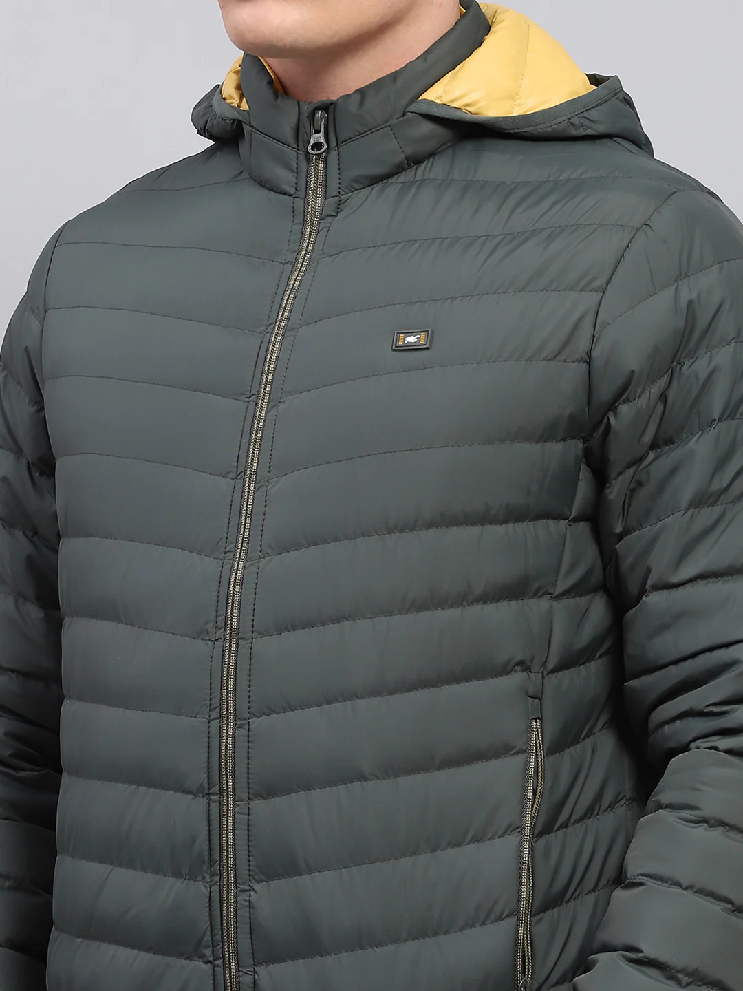 Men Olive Solid Detachable Hood Full Sleeve Jacket - Image 8