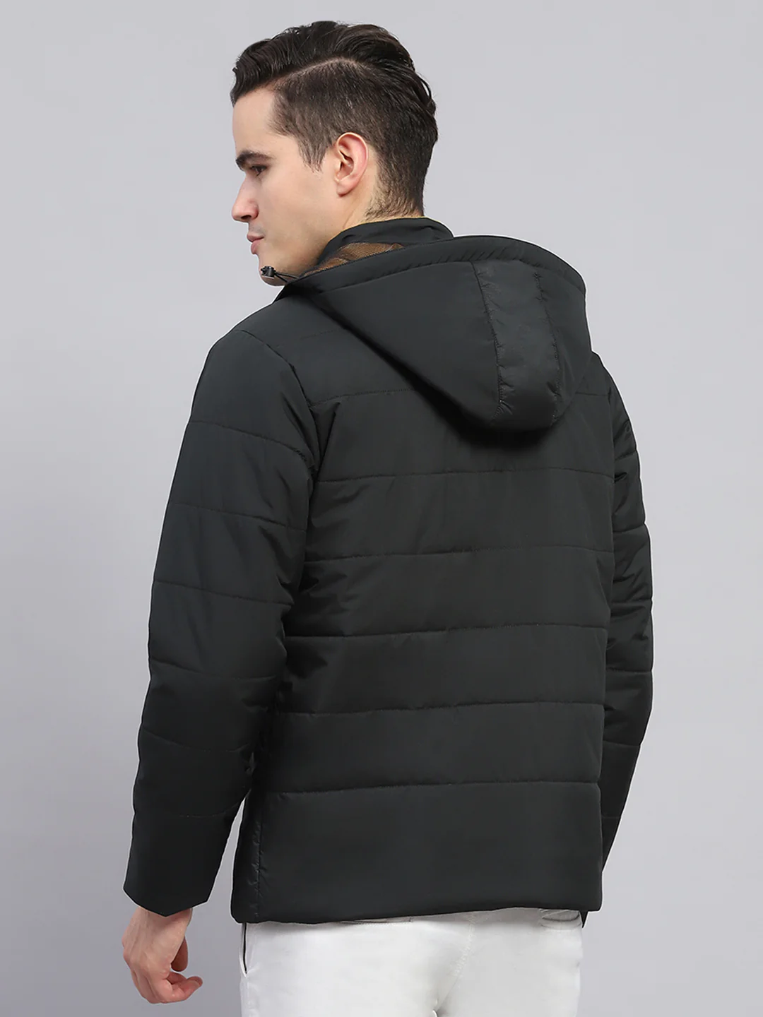 Men Olive Solid Detachable Hood Full Sleeve Jacket - Image 5