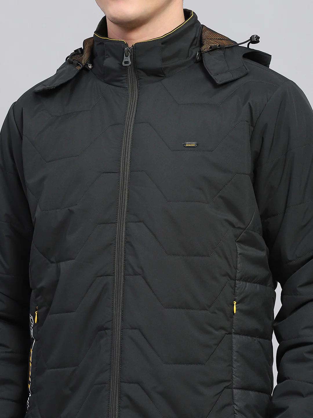Men Olive Solid Detachable Hood Full Sleeve Jacket - Image 7