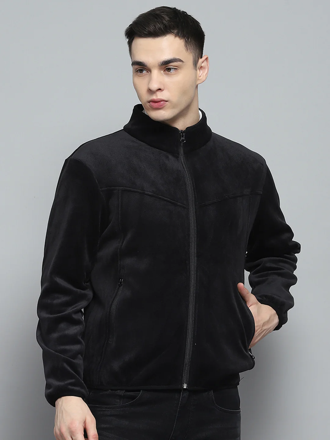 Men Olive Solid Detachable Hood Full Sleeve Jacket - Image 7
