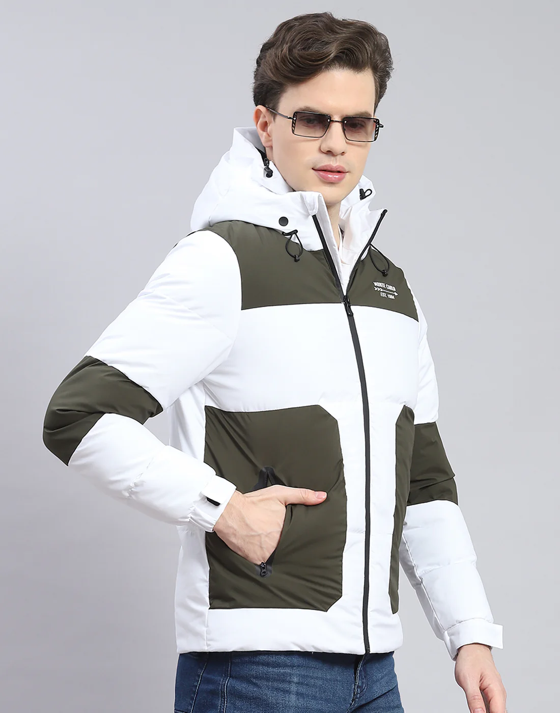 Men Olive Solid Hooded Full Sleeve Jacket - Image 4
