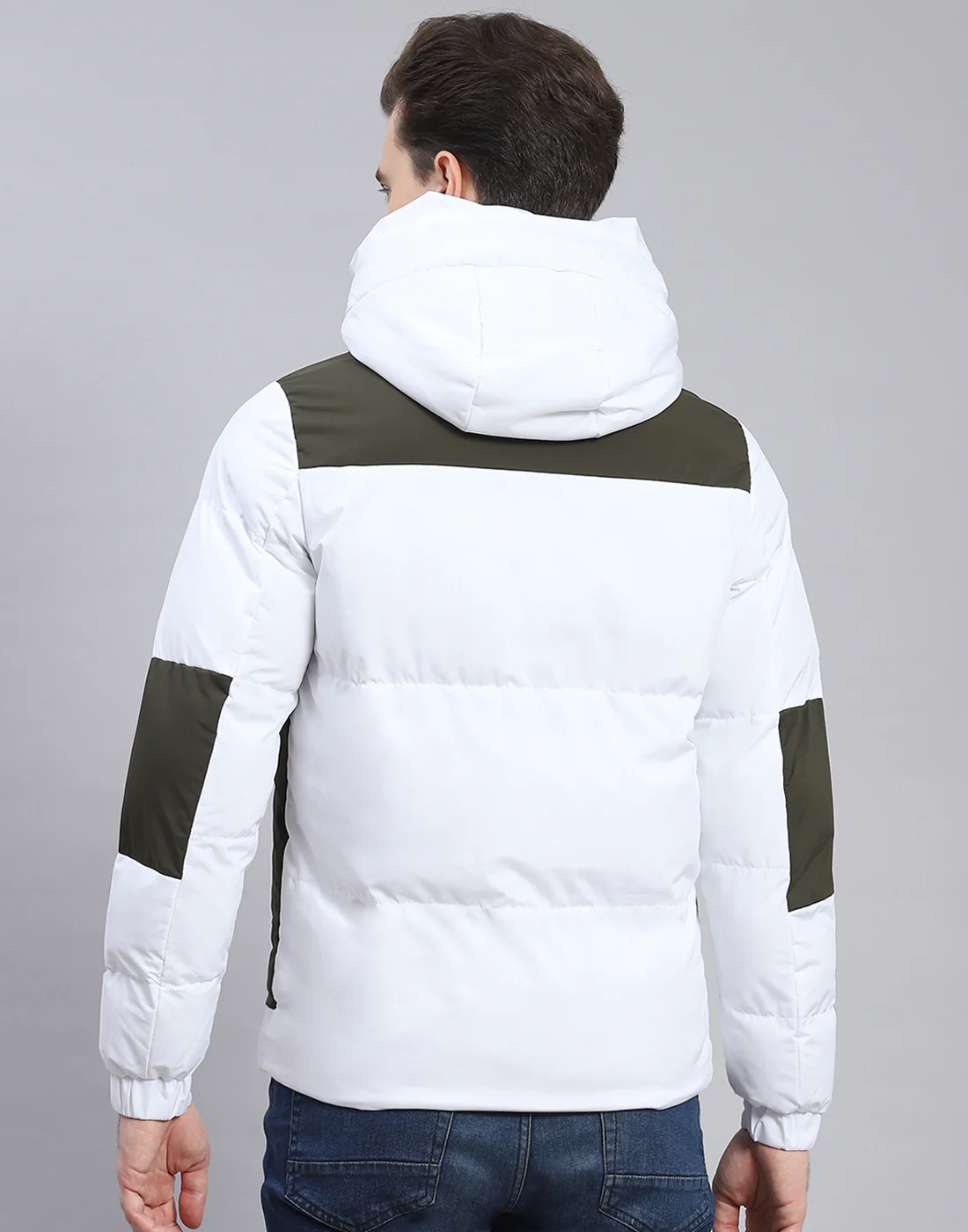 Men Olive Solid Hooded Full Sleeve Jacket - Image 5