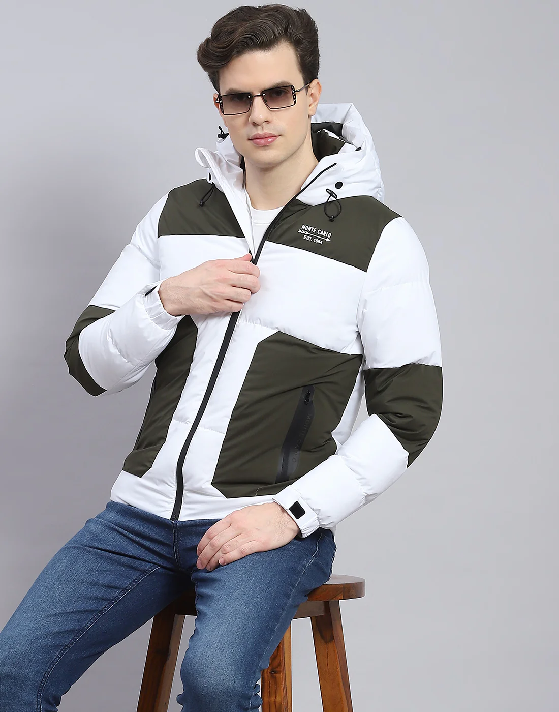Men Olive Solid Hooded Full Sleeve Jacket - Image 6