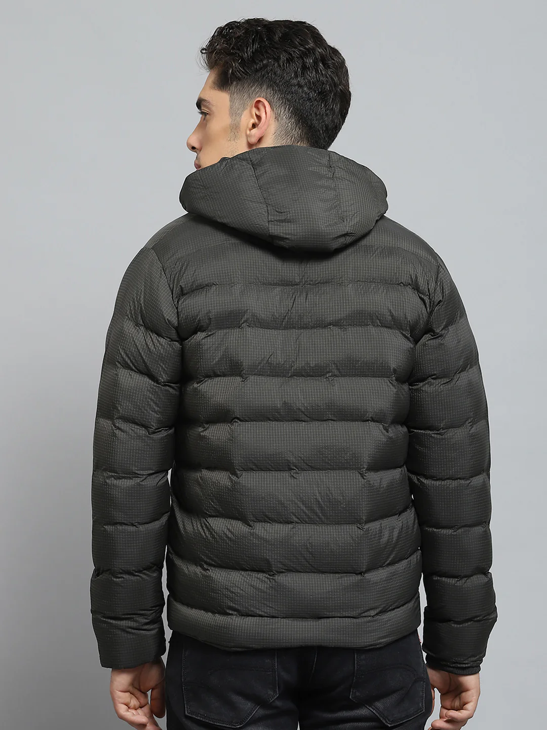 Men Olive Solid Hooded Full Sleeve Jacket - Image 5
