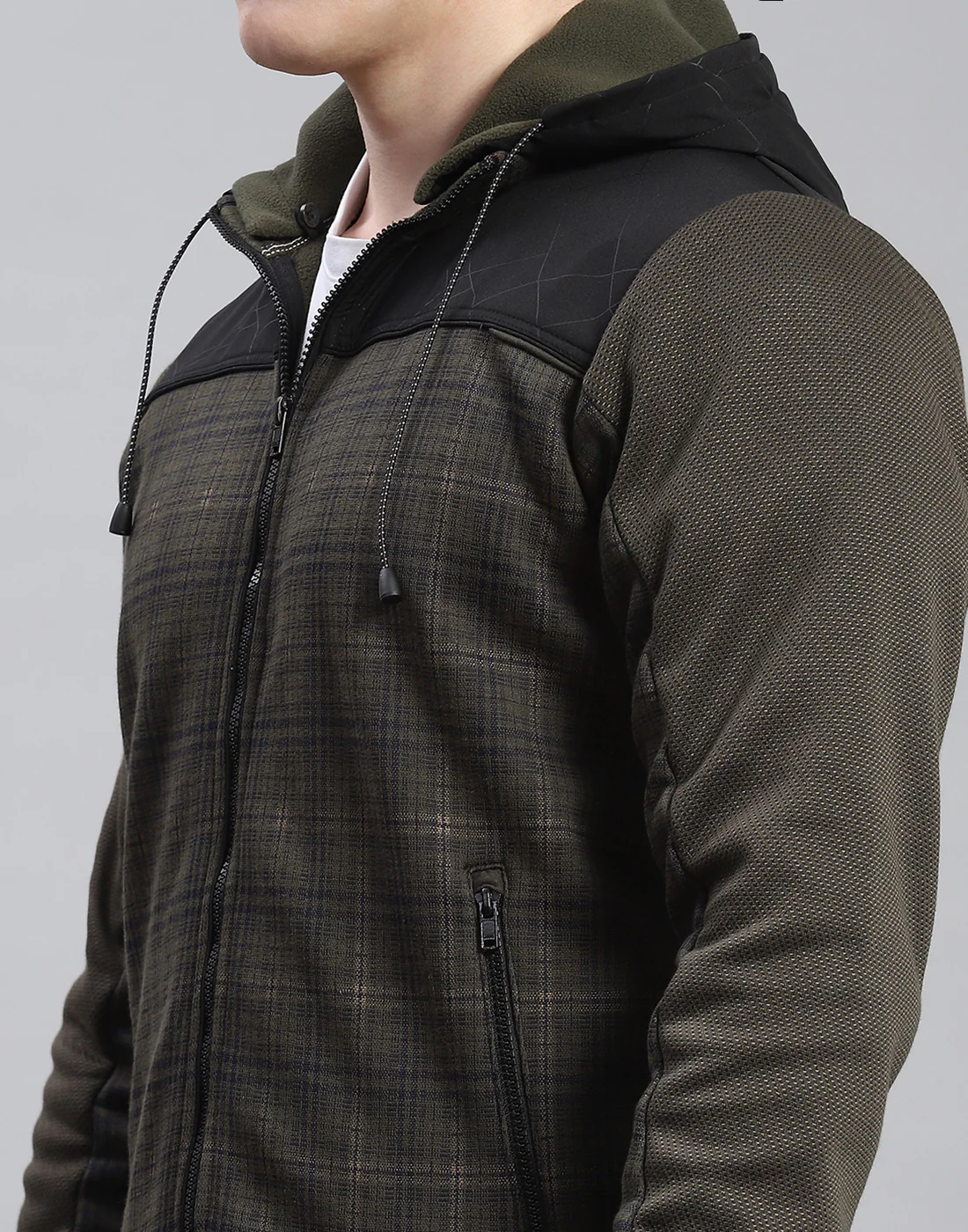 Men Olive Solid Hooded Full Sleeve Tracksuit - Image 6