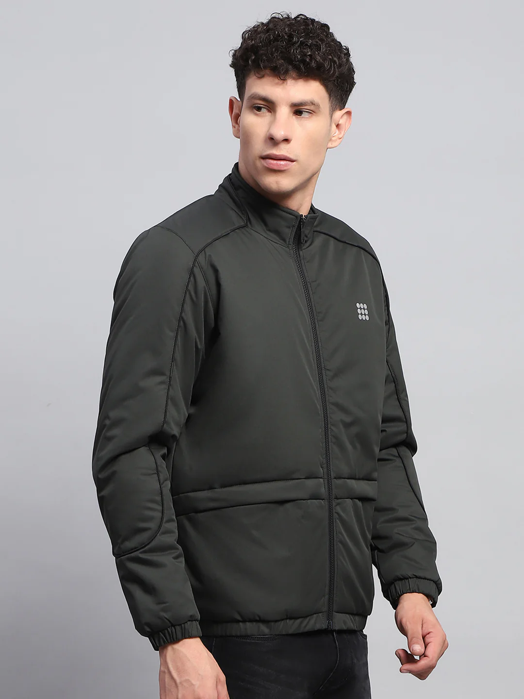 Rock.it Men Olive Solid Mock Neck Full Sleeve Jacket - Image 4