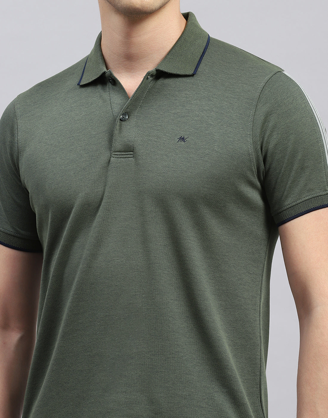 Men Olive Solid Polo Collar Half Sleeve Lower Set - Image 6
