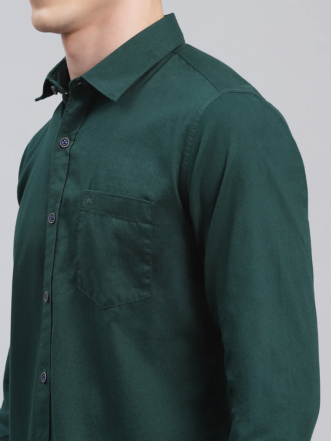 Men Olive Solid Pure Cotton Shirt - Image 6