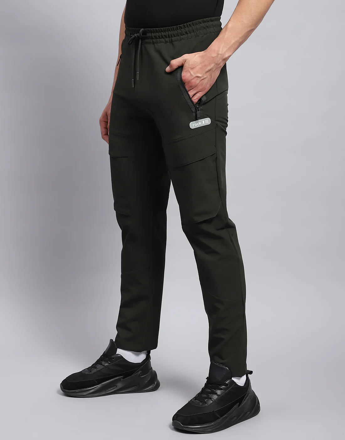 Rock.it Men Olive Solid Regular Fit Jogger - Image 3