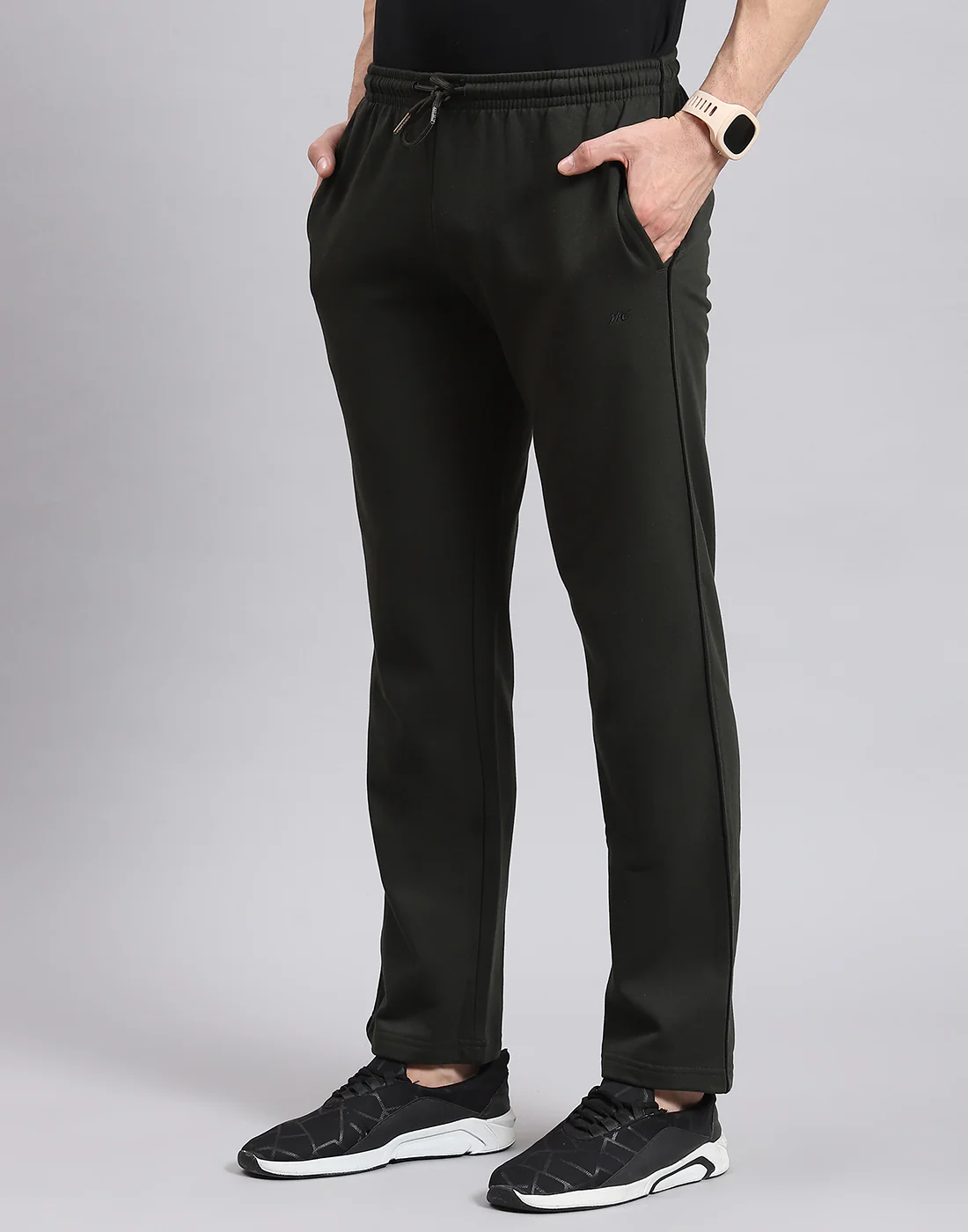 Men Olive Solid Regular Fit Winter Lower - Image 3