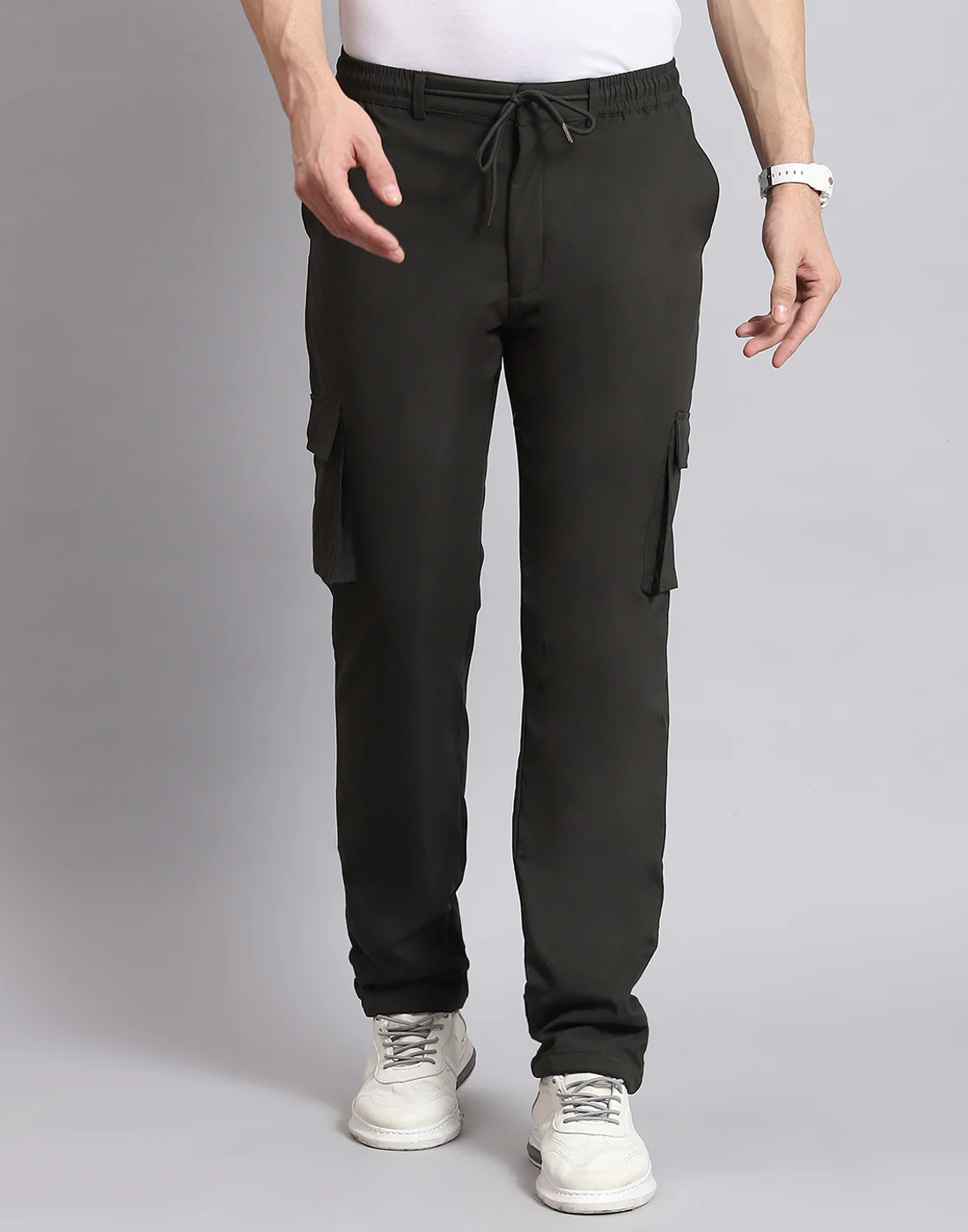 Men Olive Solid Regular Fit Winter Lower - Image 3