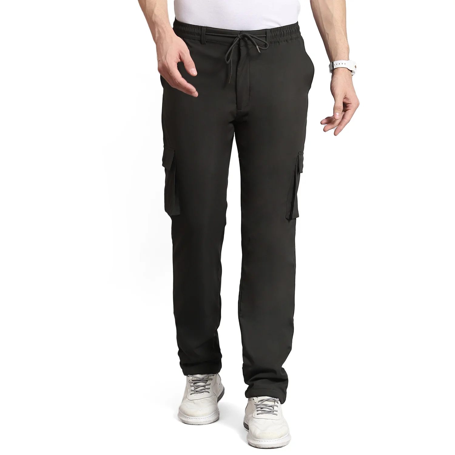 Men Olive Solid Regular Fit Winter Lower - Image 5