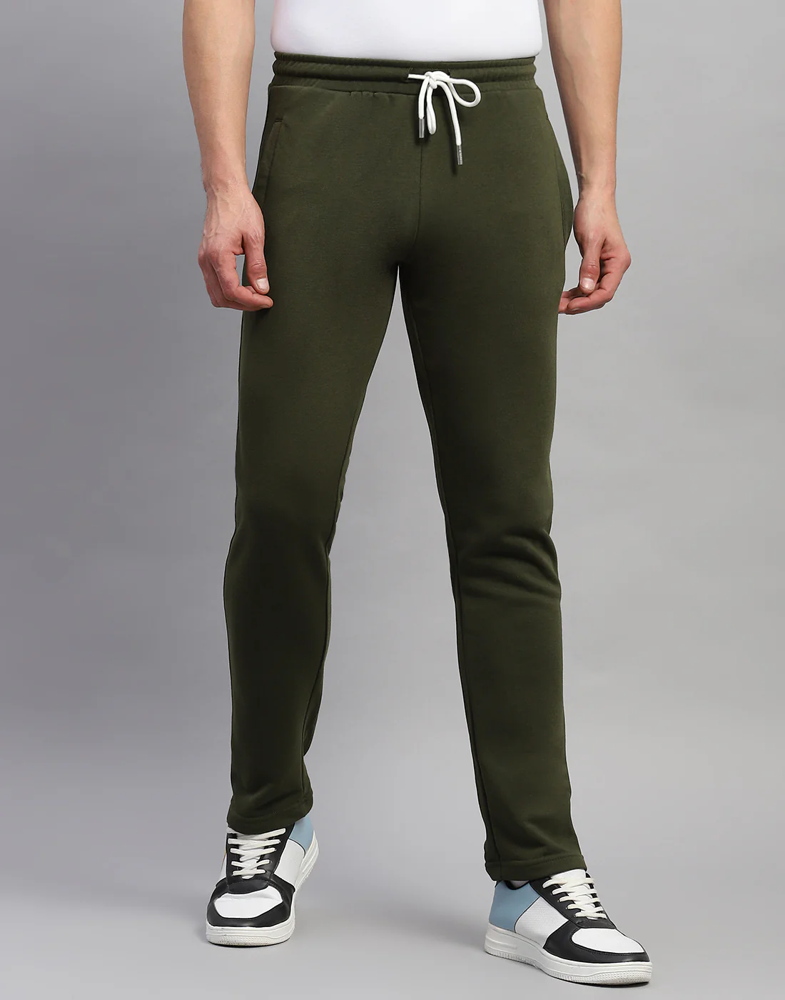Rock.it Men Olive Solid Regular Fit Lower