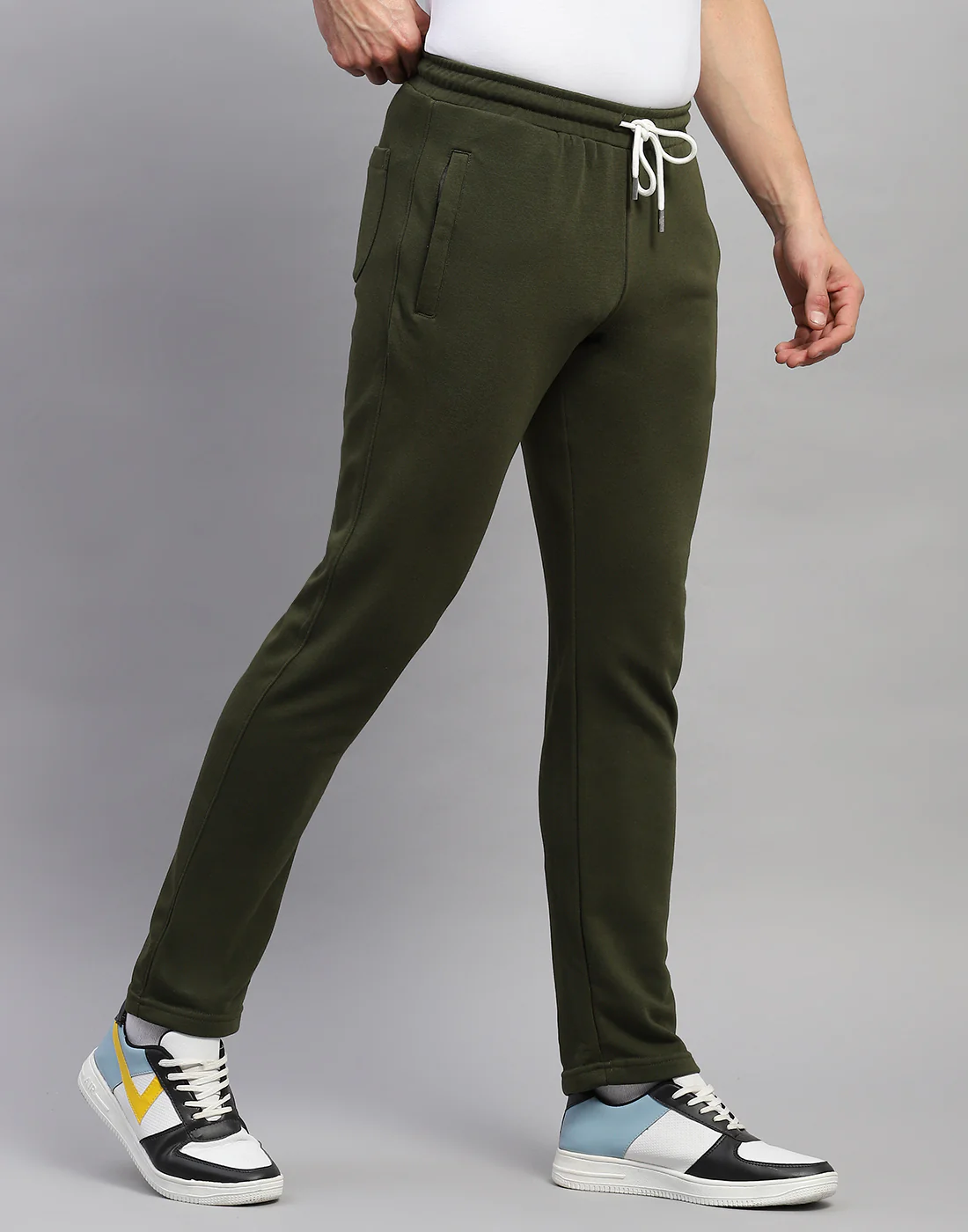 Rock.it Men Olive Solid Regular Fit Lower - Image 4