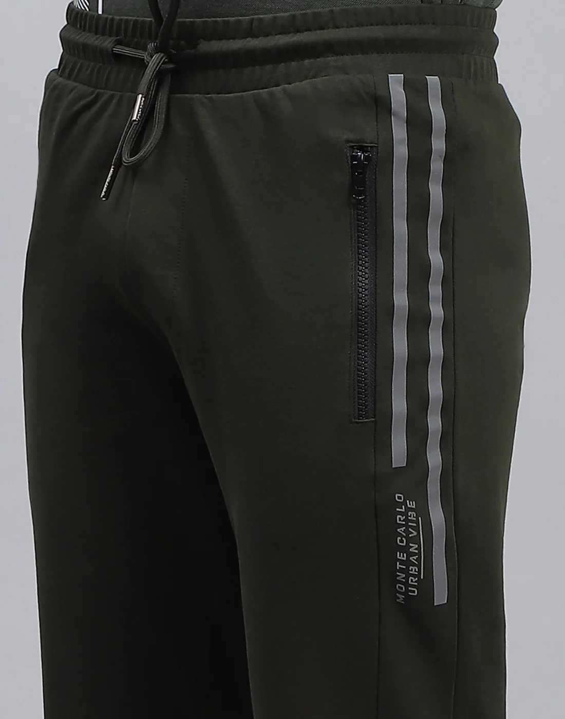 Men Olive Solid Regular Fit Lower - Image 7