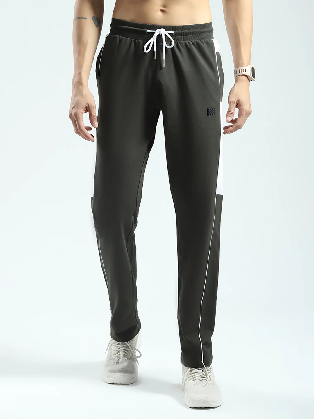 Rock.it Men Olive Solid Regular Fit Lower