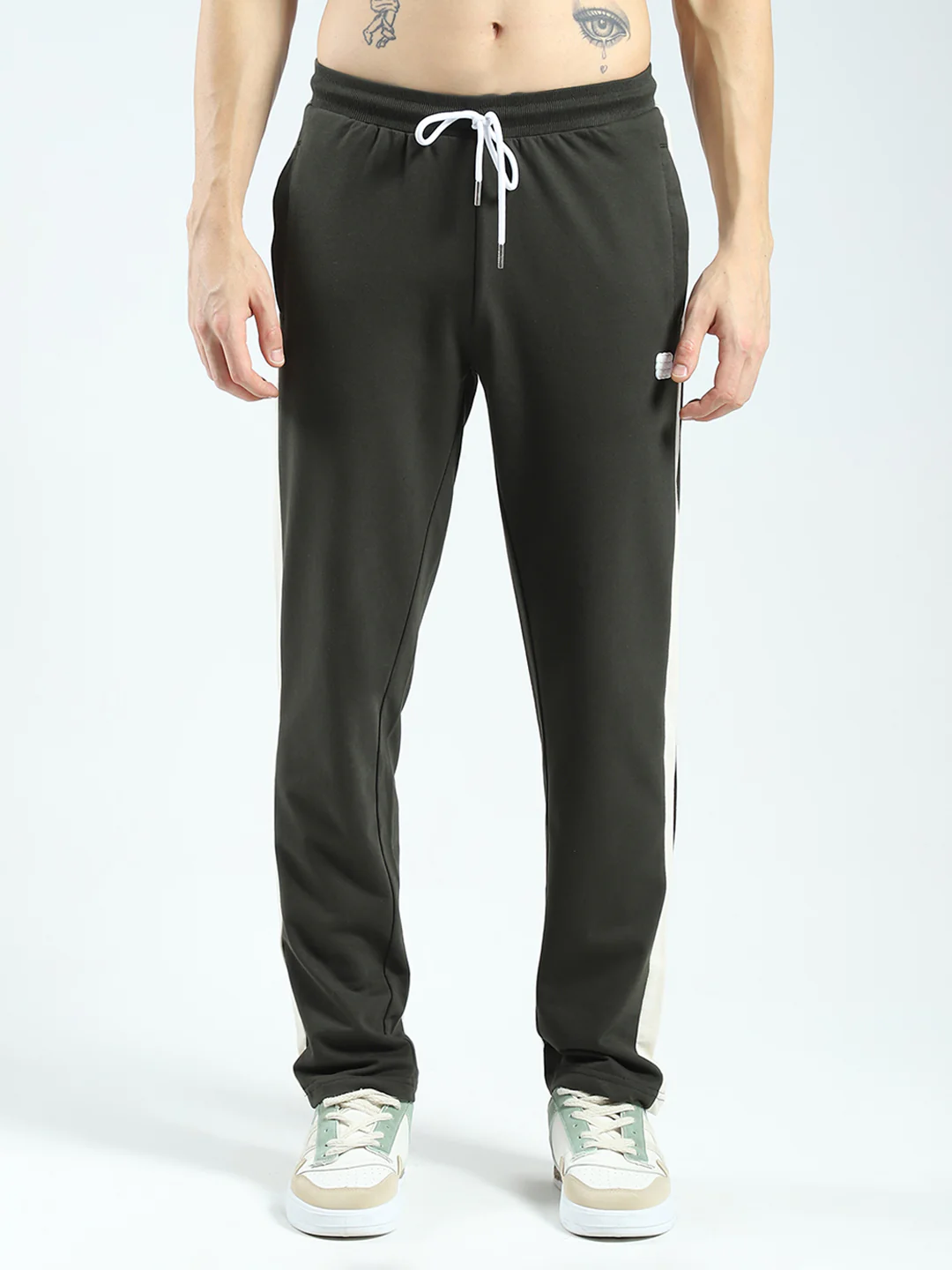Rock.it Men Olive Solid Regular Fit Lower