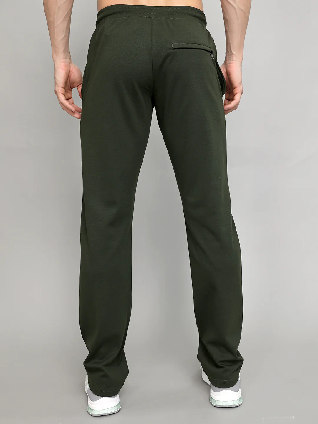 Men Olive Solid Regular Fit Lower - Image 5