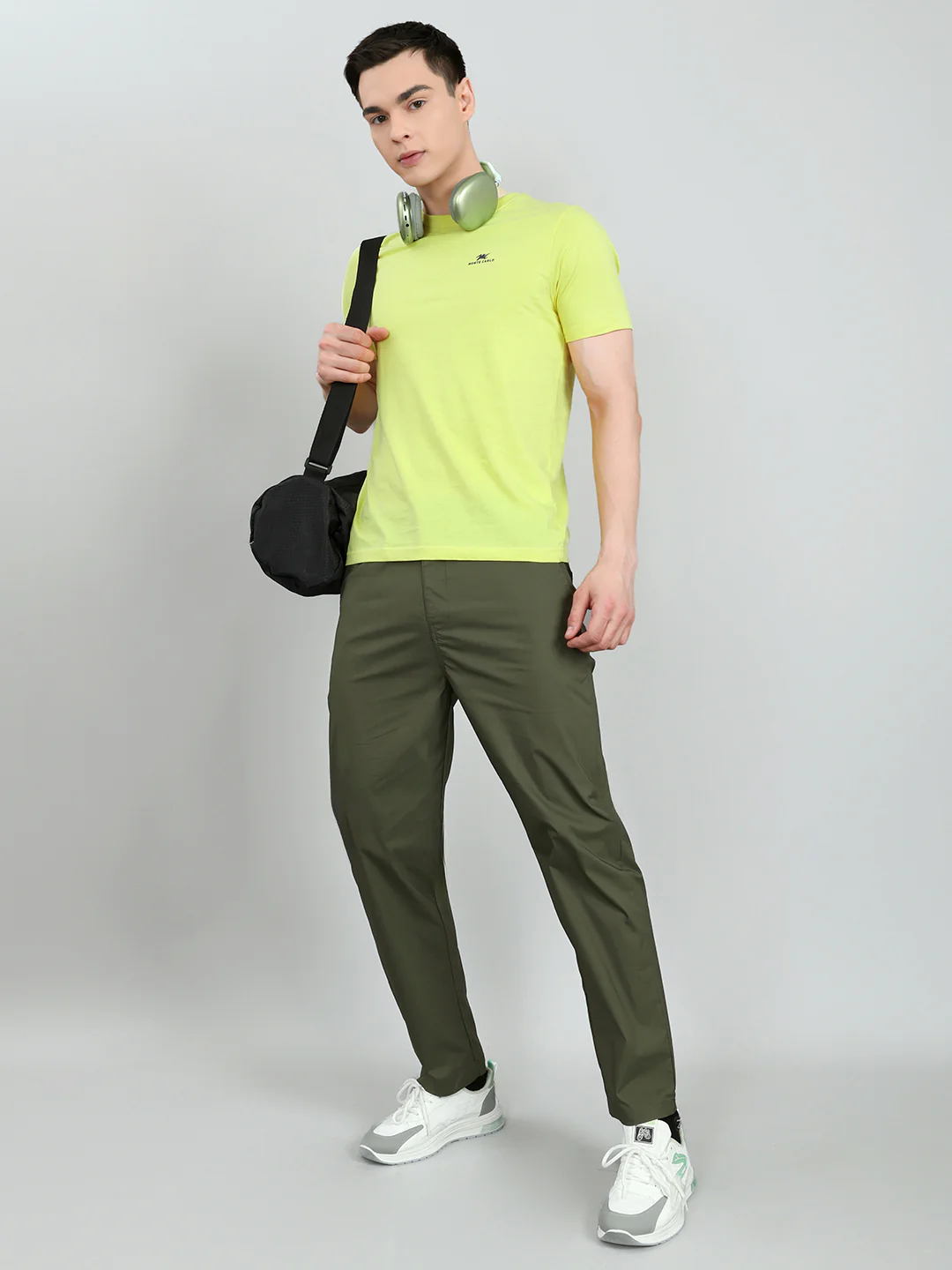 Men Olive Solid Regular Fit Lower - Image 6