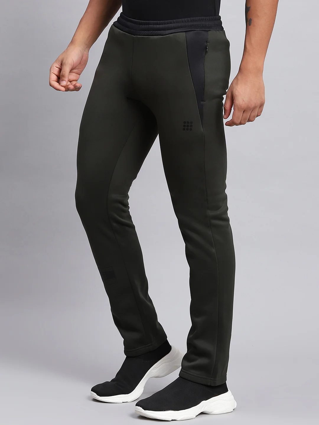 Rock.it Men Olive Solid Regular Fit Winter Lowers