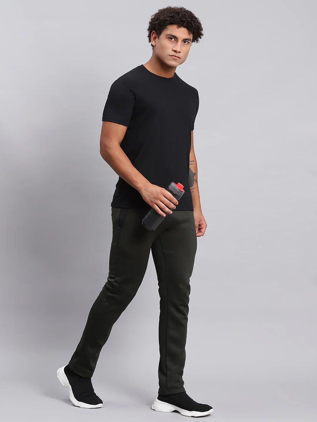 Rock.it Men Olive Solid Regular Fit Winter Lowers - Image 2